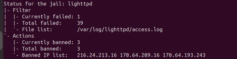 Lighttpd banned ips